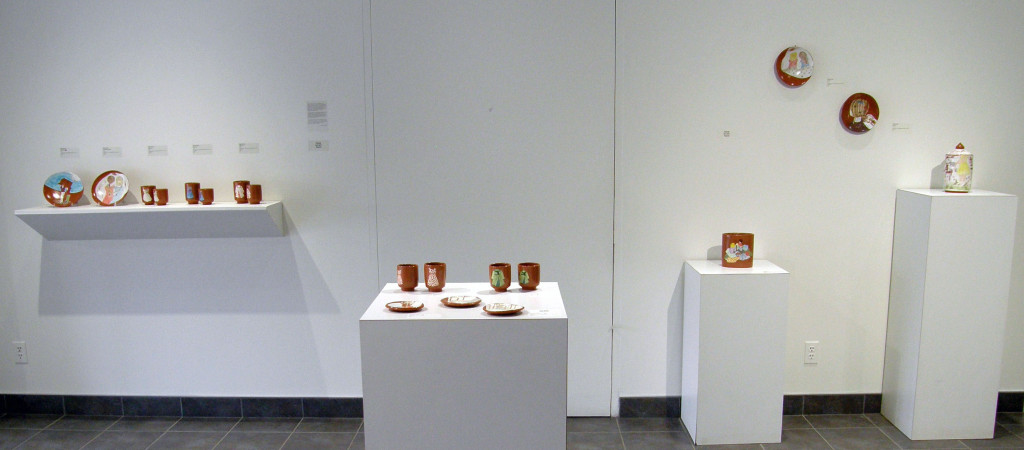The Narrative Dish was an exhibition in Affinity Gallery in April & May 2015. It featured 6 ceramic artists, and was curated (and proposed) by Carole Epp.